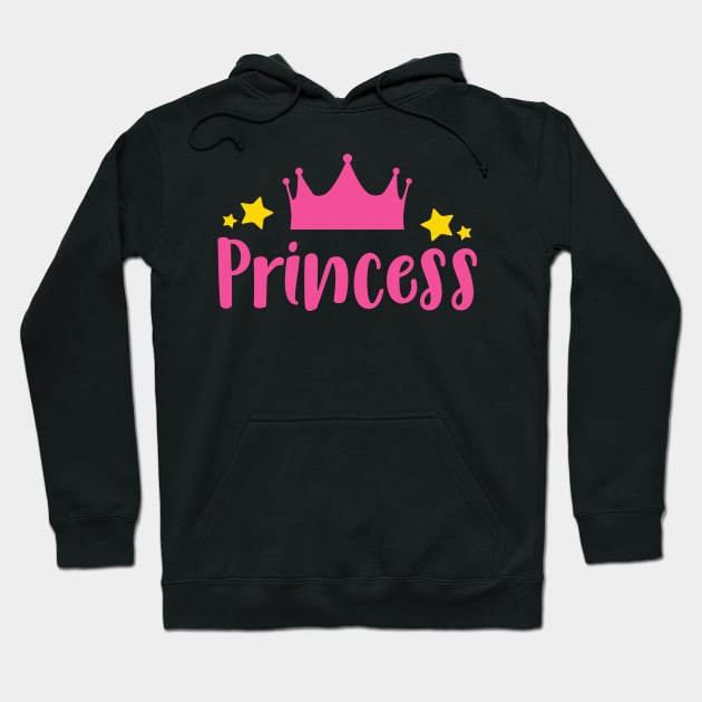 Princess, Little Princess, Crown, Stars Hoodie by Jelena Dunčević